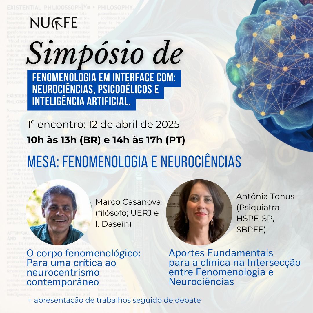 Cartaz 4 do simpósio Fenomenologia em interface com Neurociências, Psicodélicos e I.A.