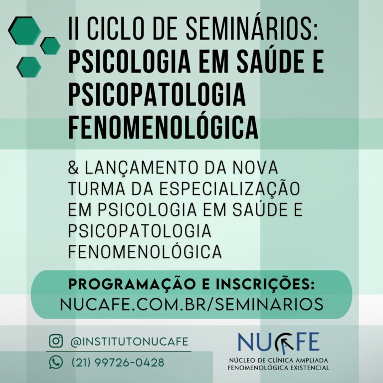 Cartaz 1 do II Ciclo: Psicologia em Saúde e Psicopatologia Fenomenológica