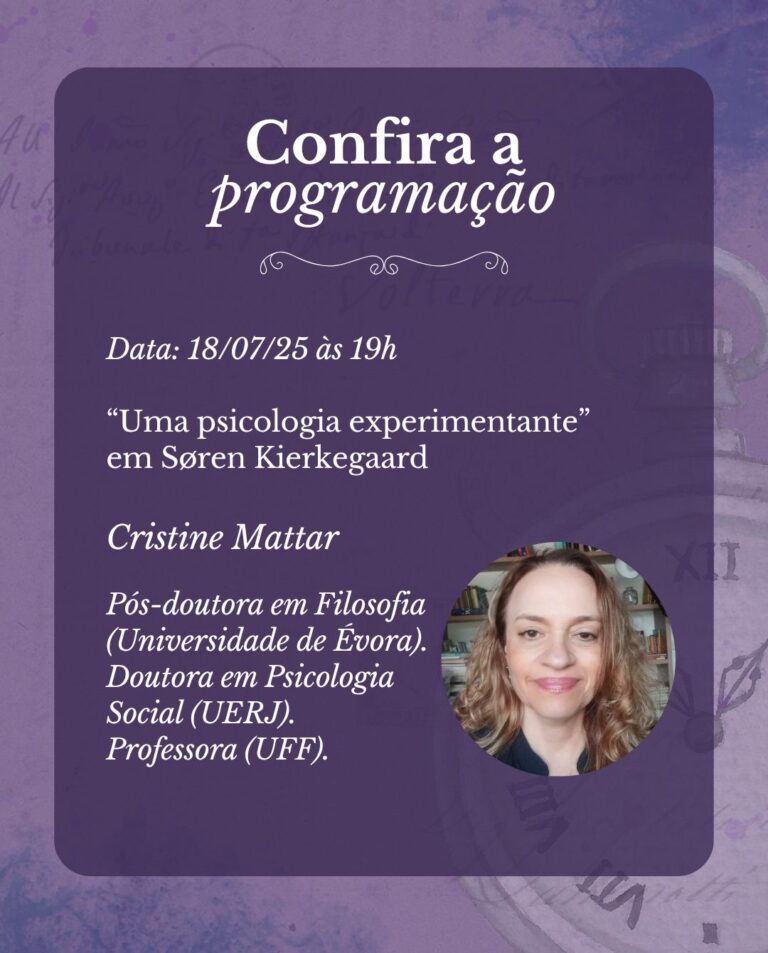 Cartaz 4 do VII Ciclo: Psicologia Clínica Kierkegaardiana