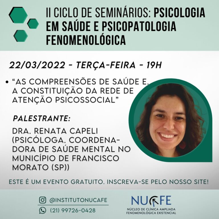 Cartaz 5 do II Ciclo: Psicologia em Saúde e Psicopatologia Fenomenológica
