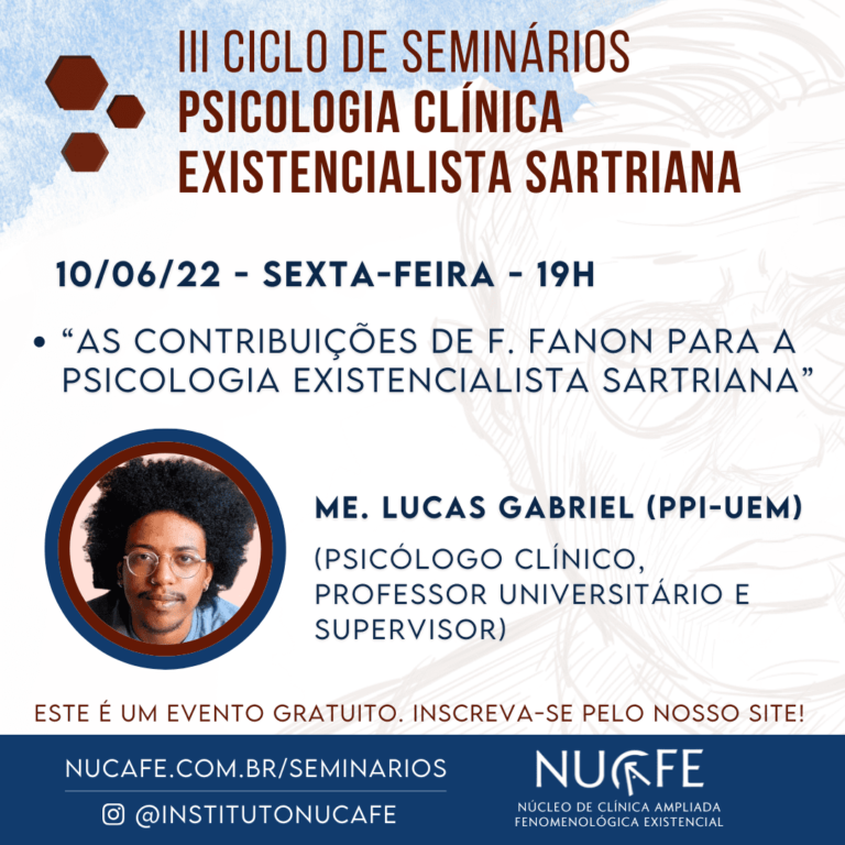 Cartaz 3 do III Ciclo: Psicologia Clínica Existencialista Sartriana