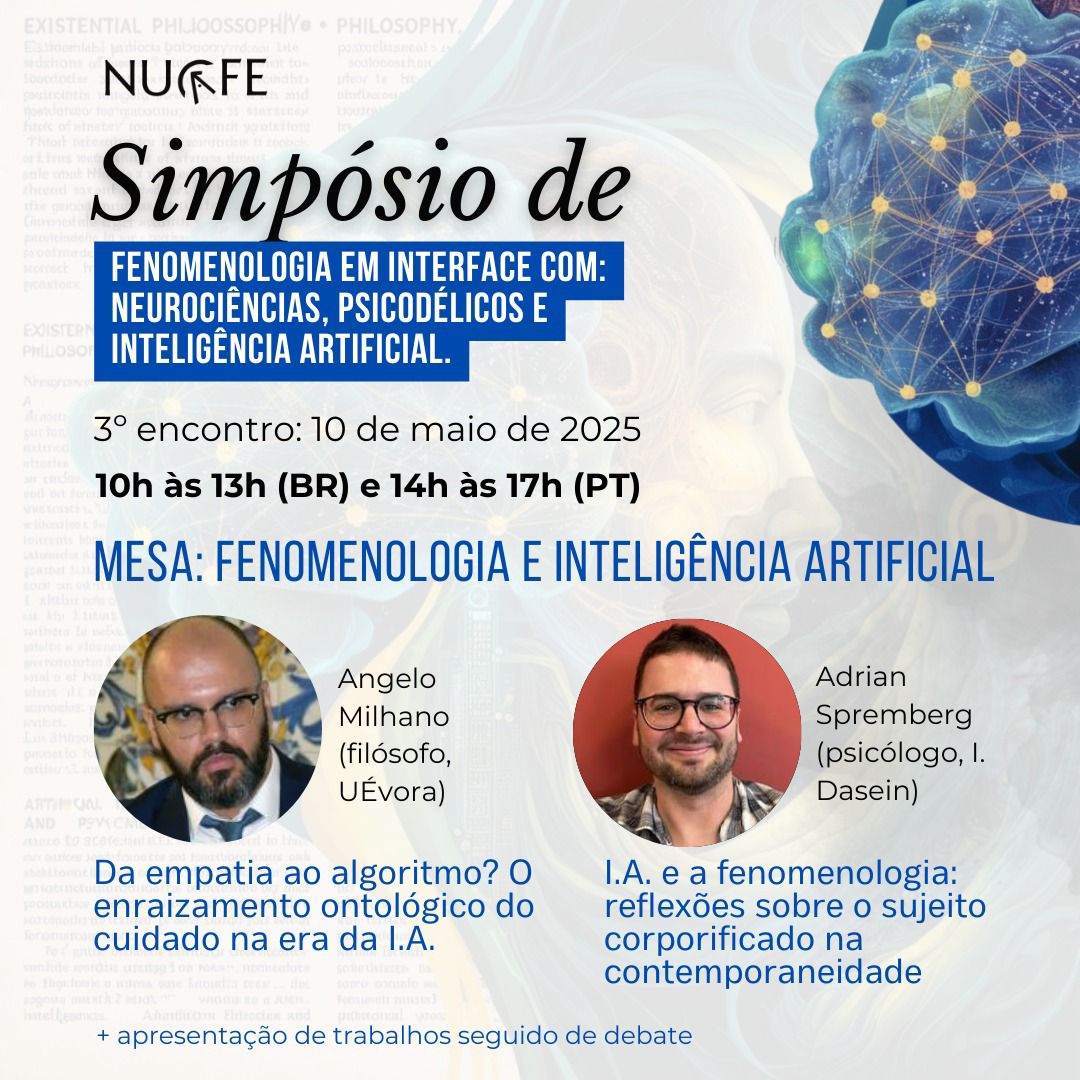 Cartaz 2 do simpósio Fenomenologia em interface com Neurociências, Psicodélicos e I.A.